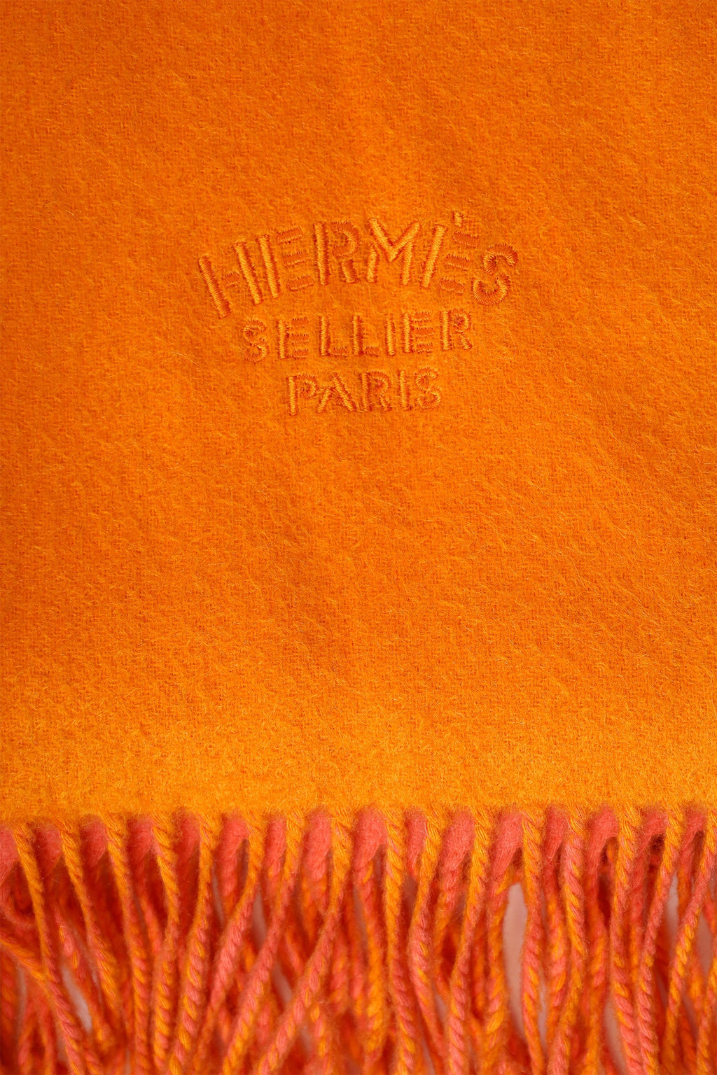 Hermès Orange/Pink Cashmere Double Face Stole