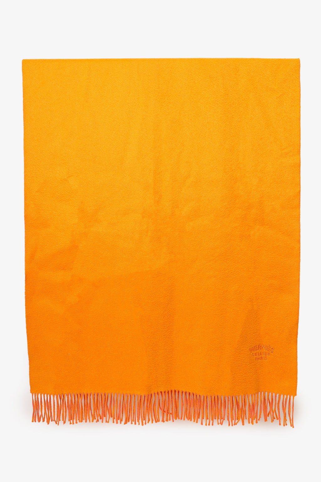 Hermès Orange/Pink Cashmere Double Face Stole
