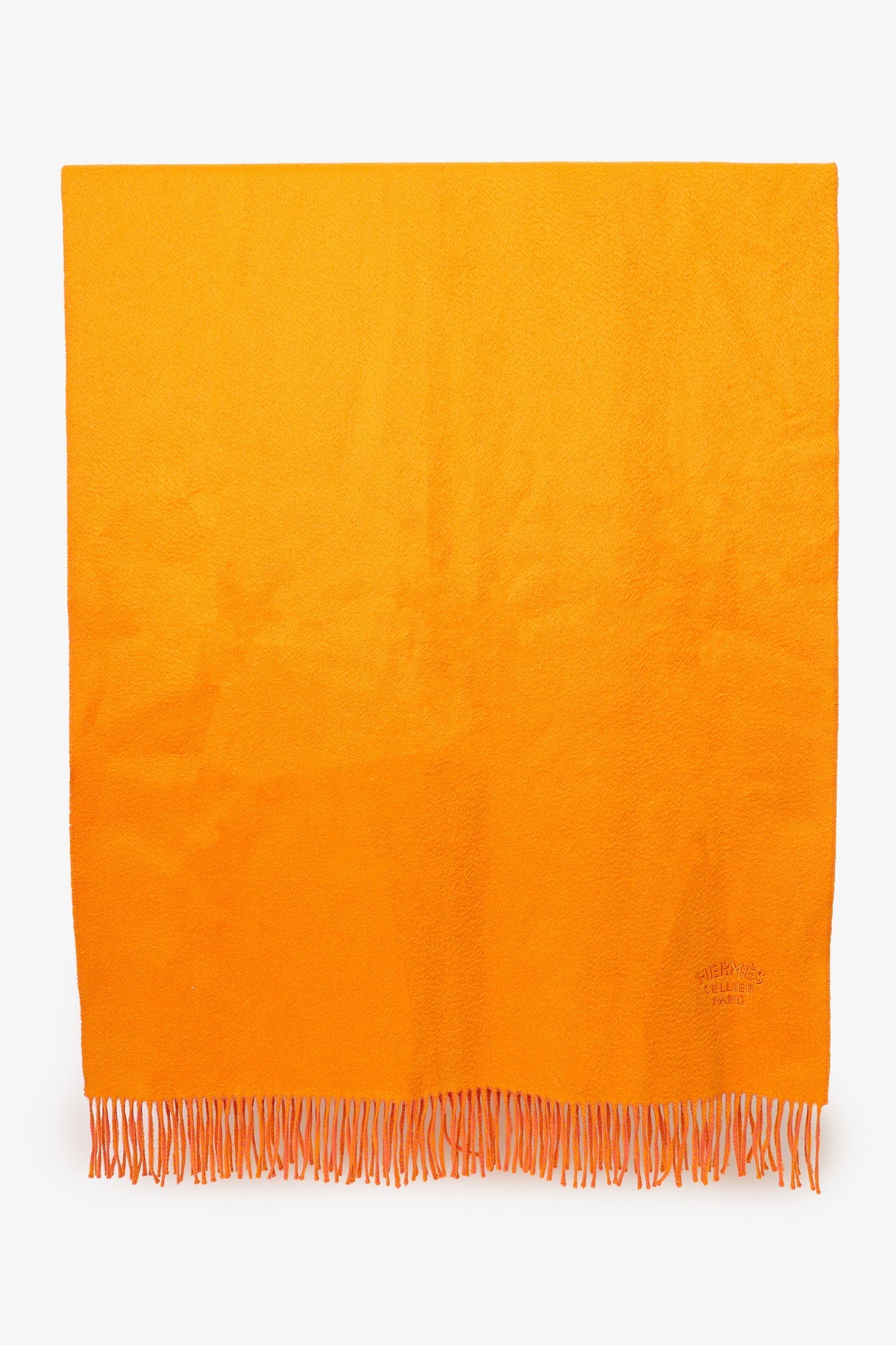 Hermès Orange/Pink Cashmere Double Face Stole