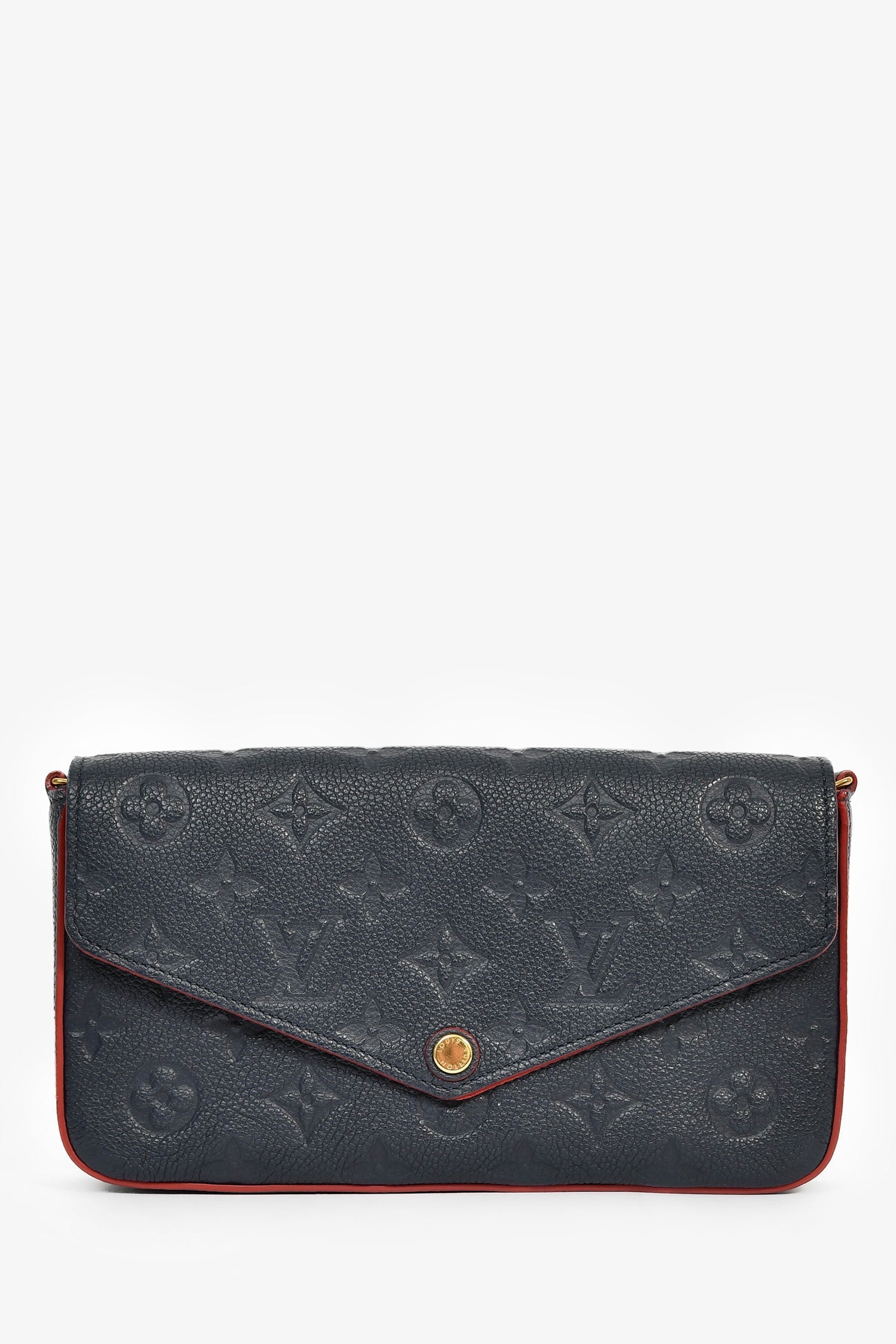 Louis Vuitton 2017 Navy/Red Leather Empriente Felicie Crossbody Bag