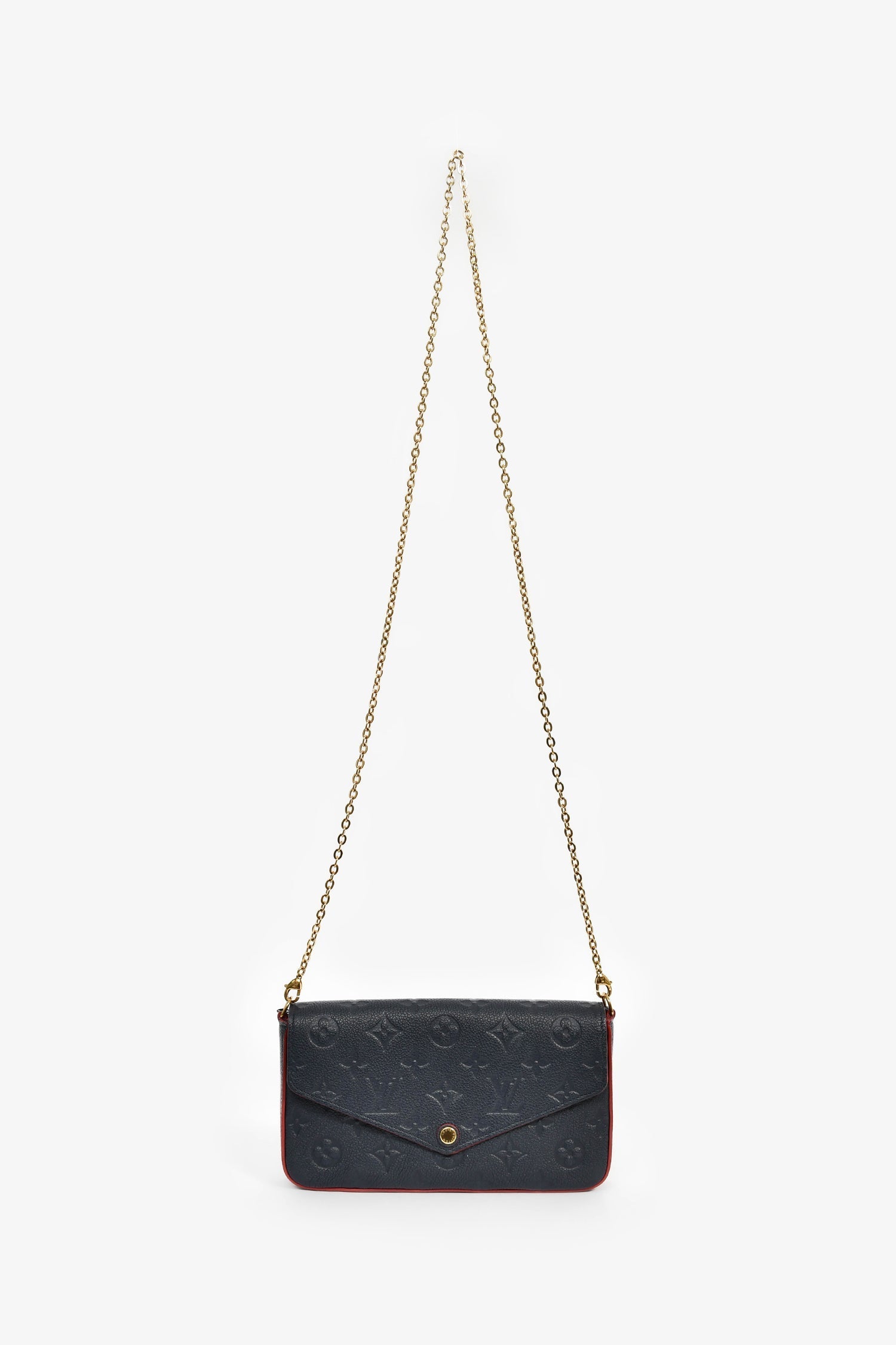 Louis Vuitton 2017 Navy/Red Leather Empriente Felicie Crossbody Bag