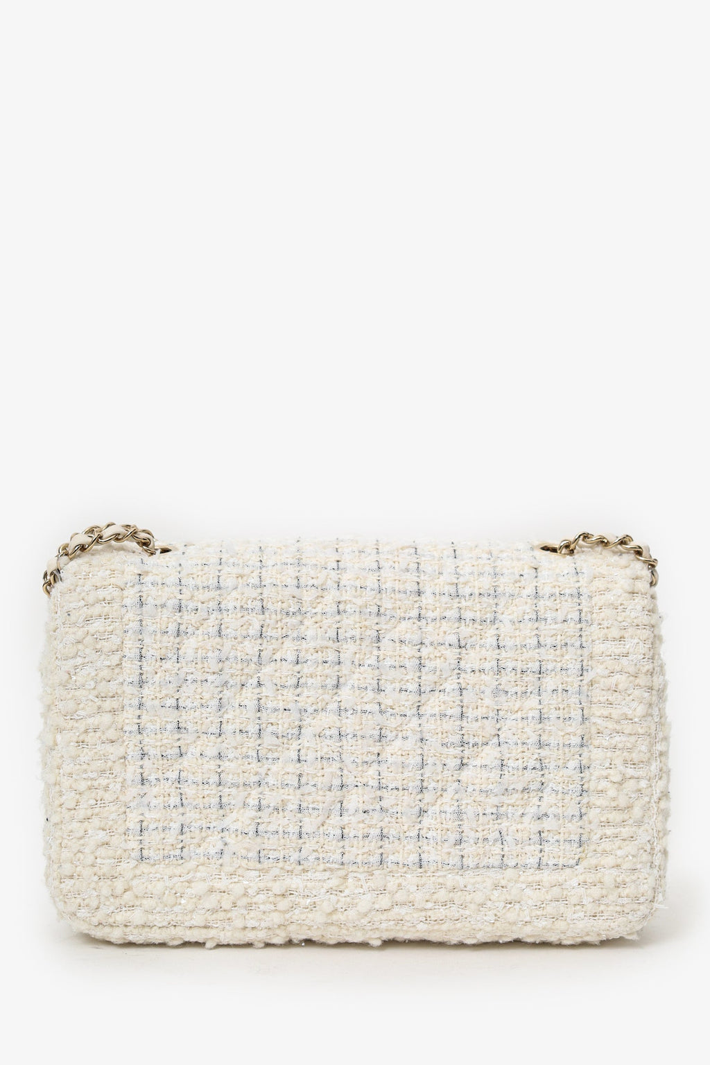 Pre-Loved Chanel™ White Medium Tweed Bag