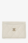 Pre-Loved Chanel™ Grey Quilted Caviar CC  Holder