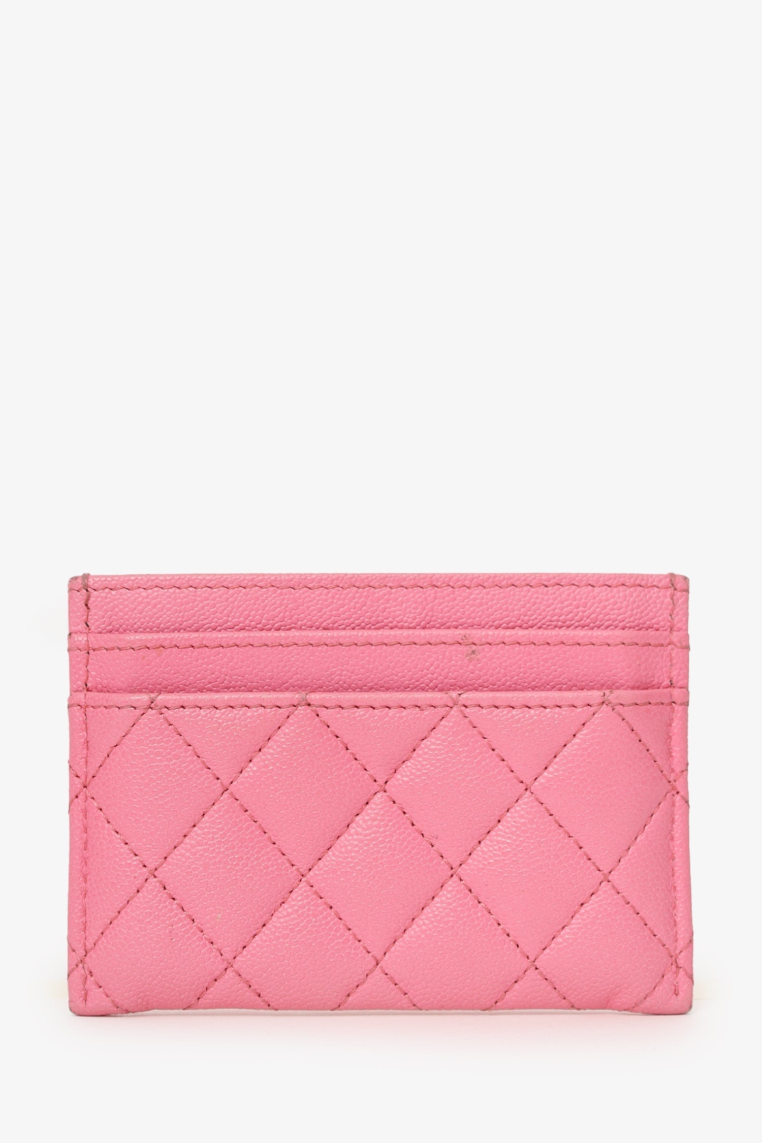 Pre-Loved Chanel™ Pink Quilted Caviar Boy  Holder