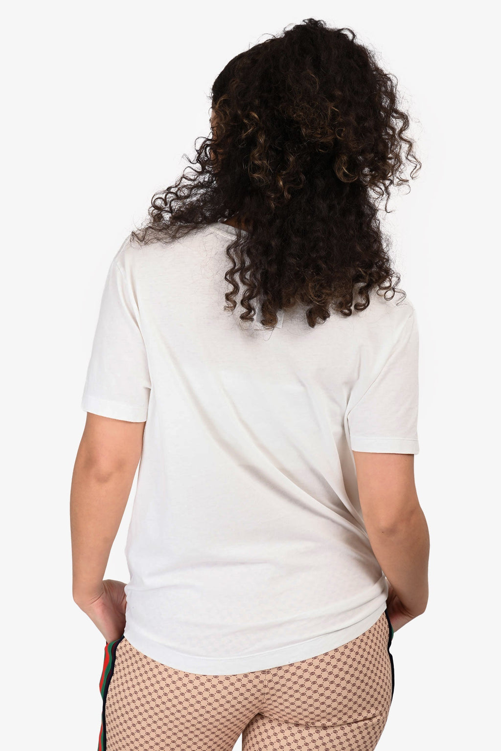 Gucci White Thin Jersey Distressed Logo T-Shirt Size XS
