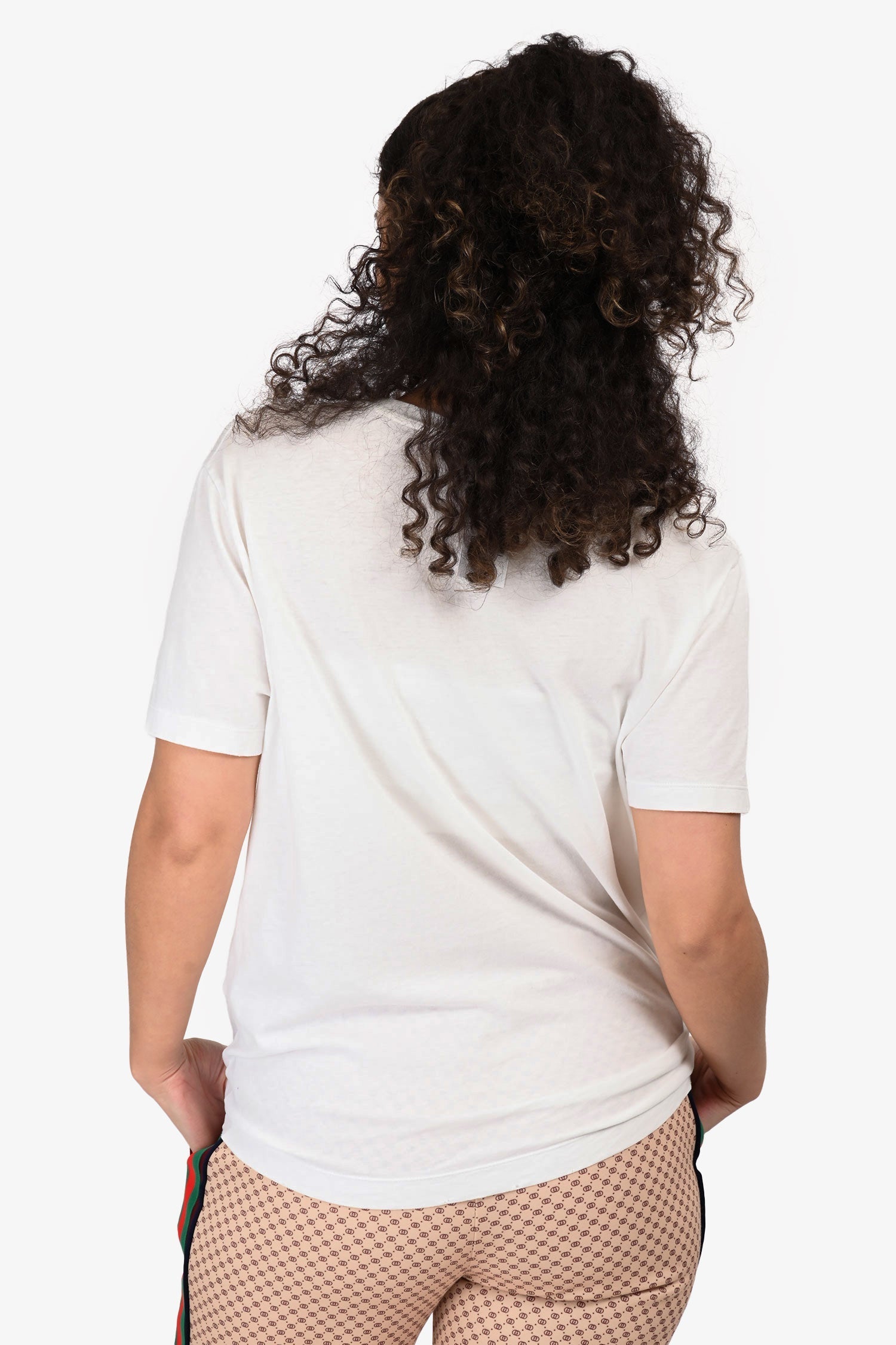 Gucci White Thin Jersey Distressed Logo T-Shirt Size XS