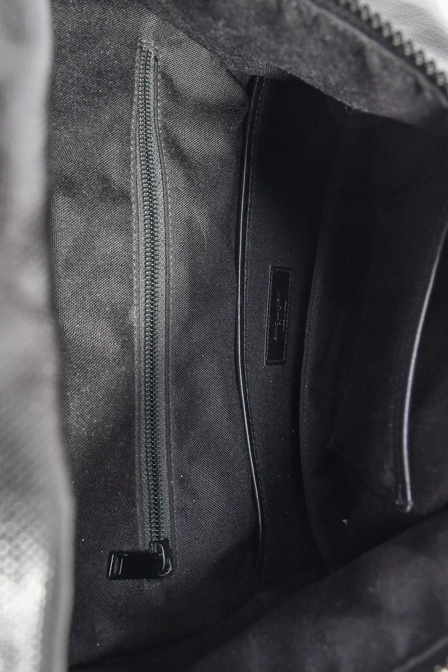 Saint Laurent Black Patent Rivington Race Backpack