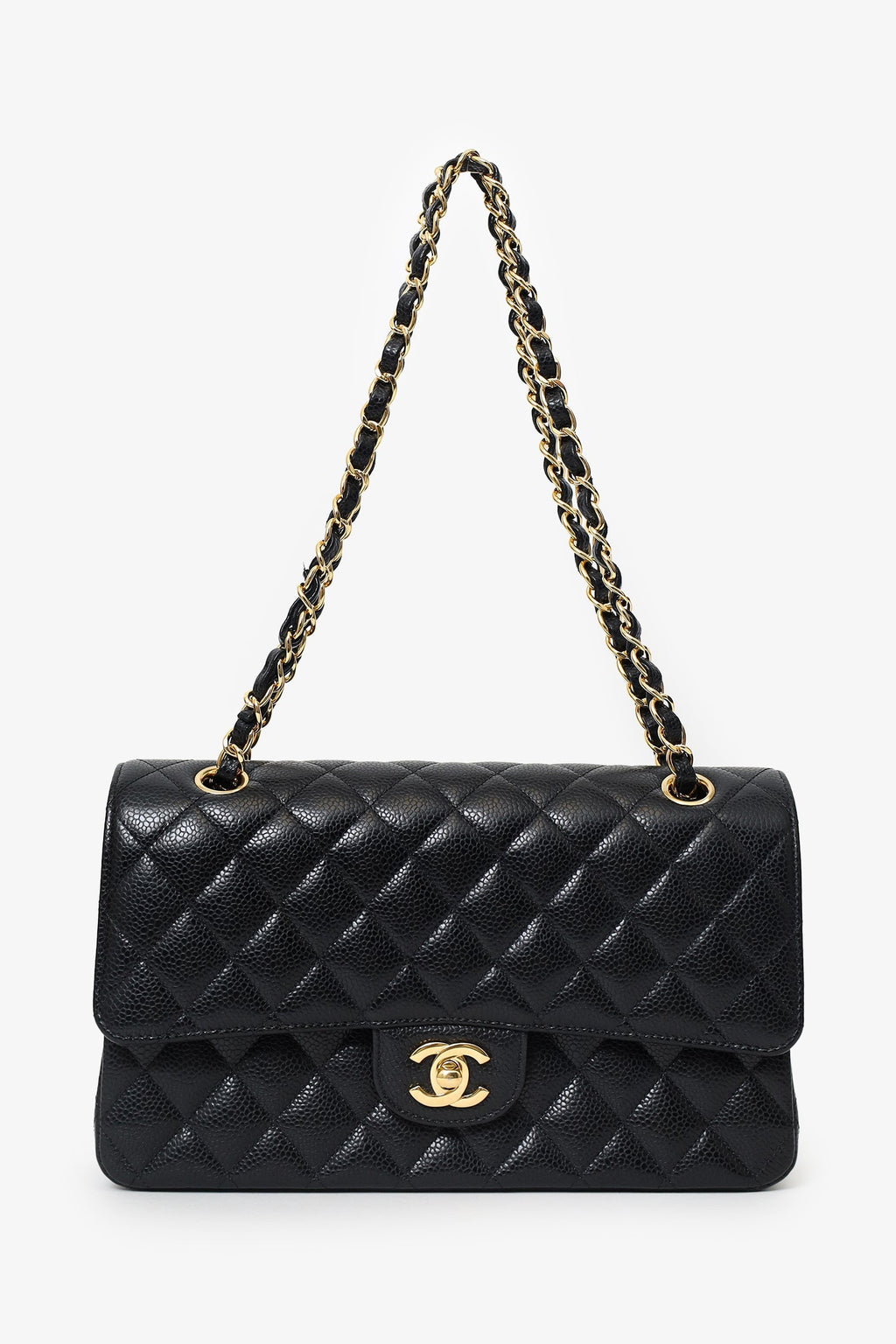 Pre-Loved Chanel™ 2021 Black Caviar Leather Medium Flap Bag