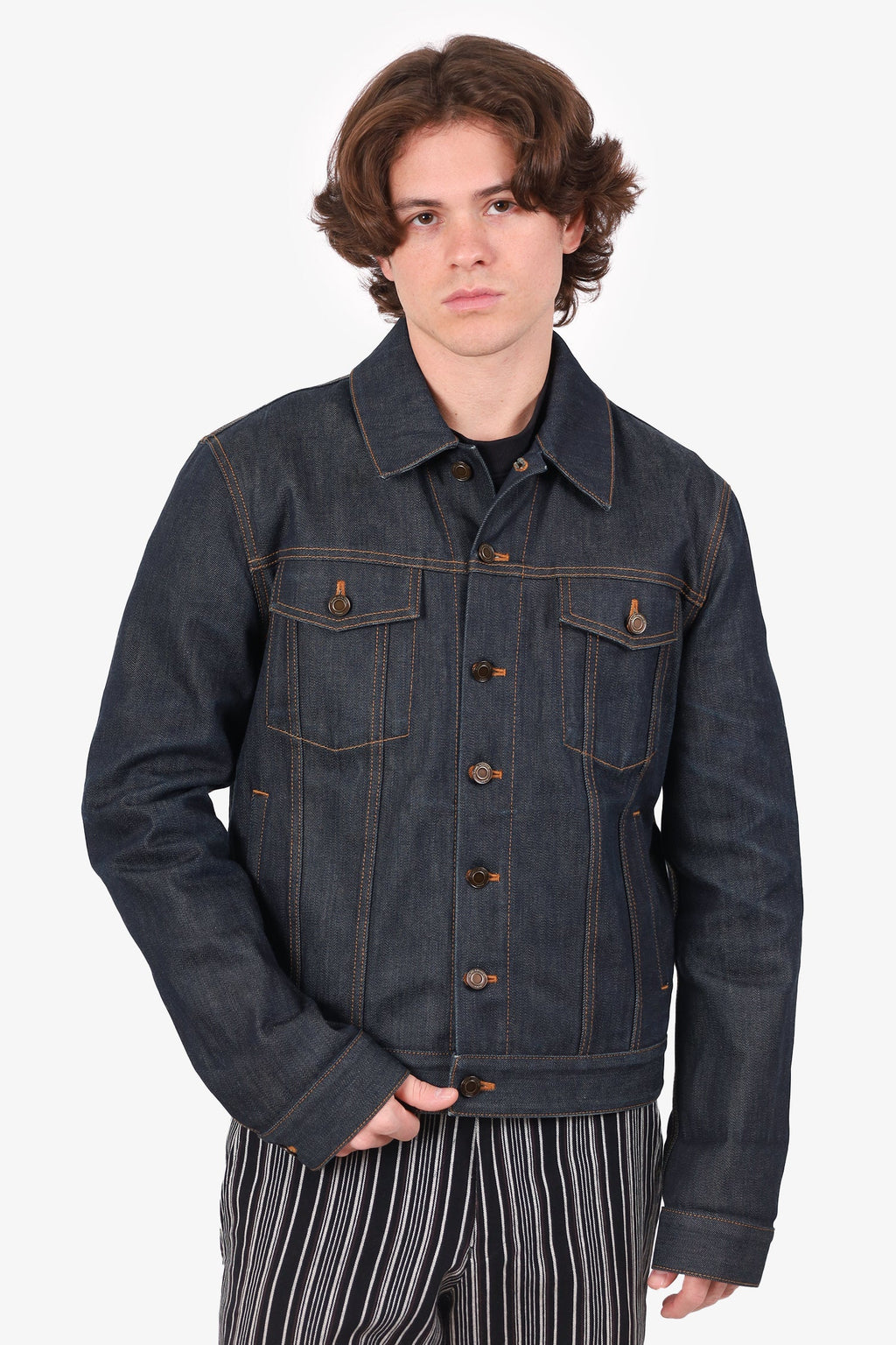 Saint Laurent Dark Blue Denim Jacket Size M