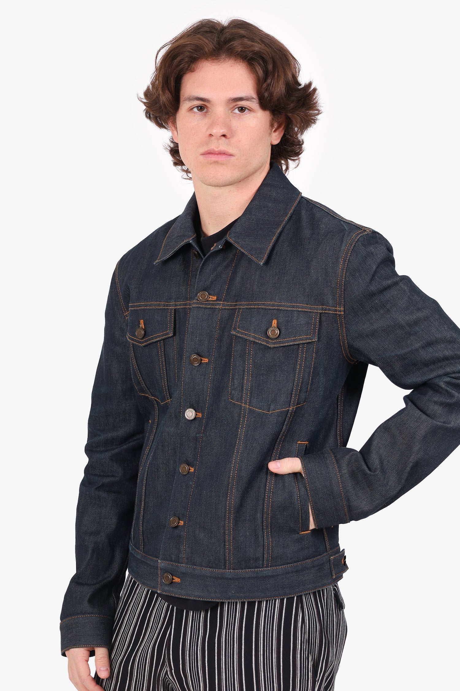 Saint Laurent Dark Blue Denim Jacket Size M