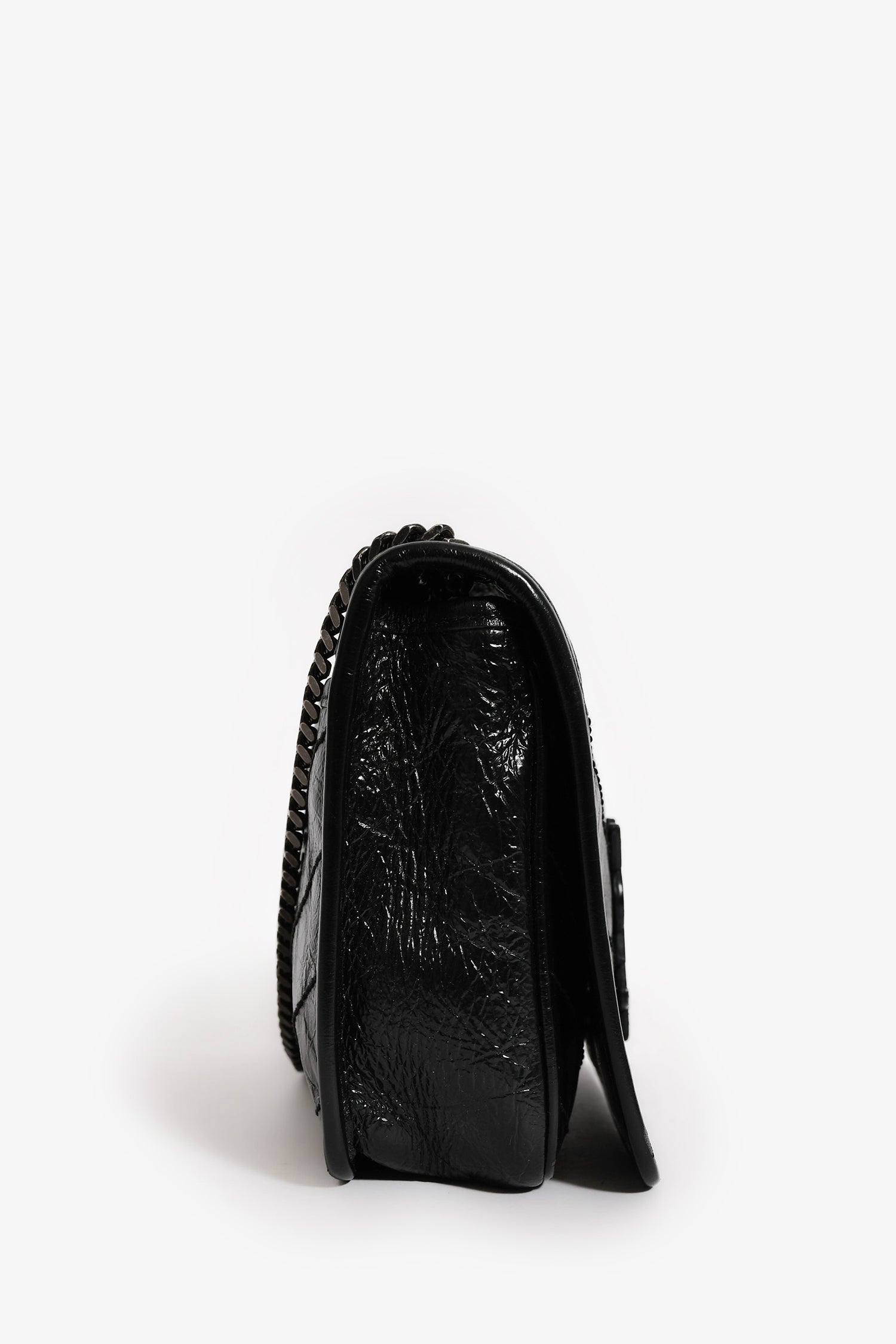Saint Laurent Black Crinkle Leather 'Niki' Bag