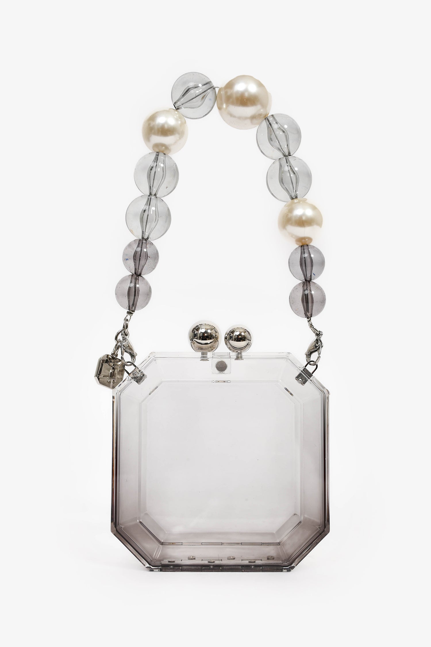 Theyknow Grey Acrylic Faux Pearl Mini Top Handle