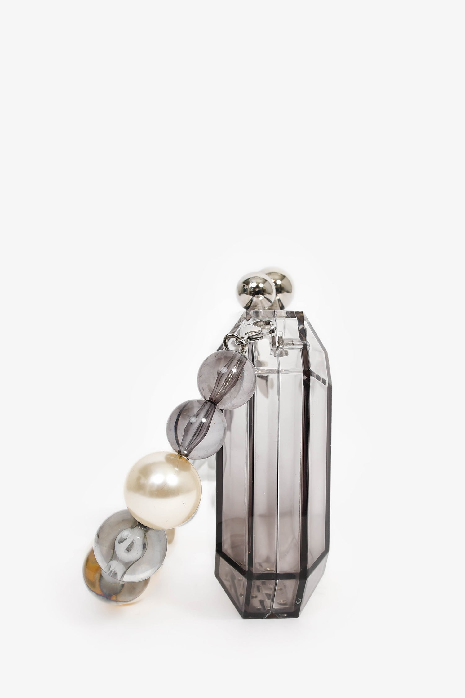 Theyknow Grey Acrylic Faux Pearl Mini Top Handle