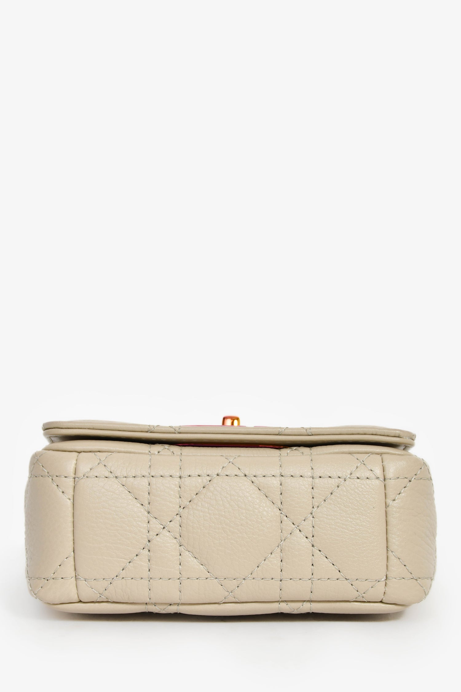 Christian Dior 2022 Grey Cannage Micro Caro Bag