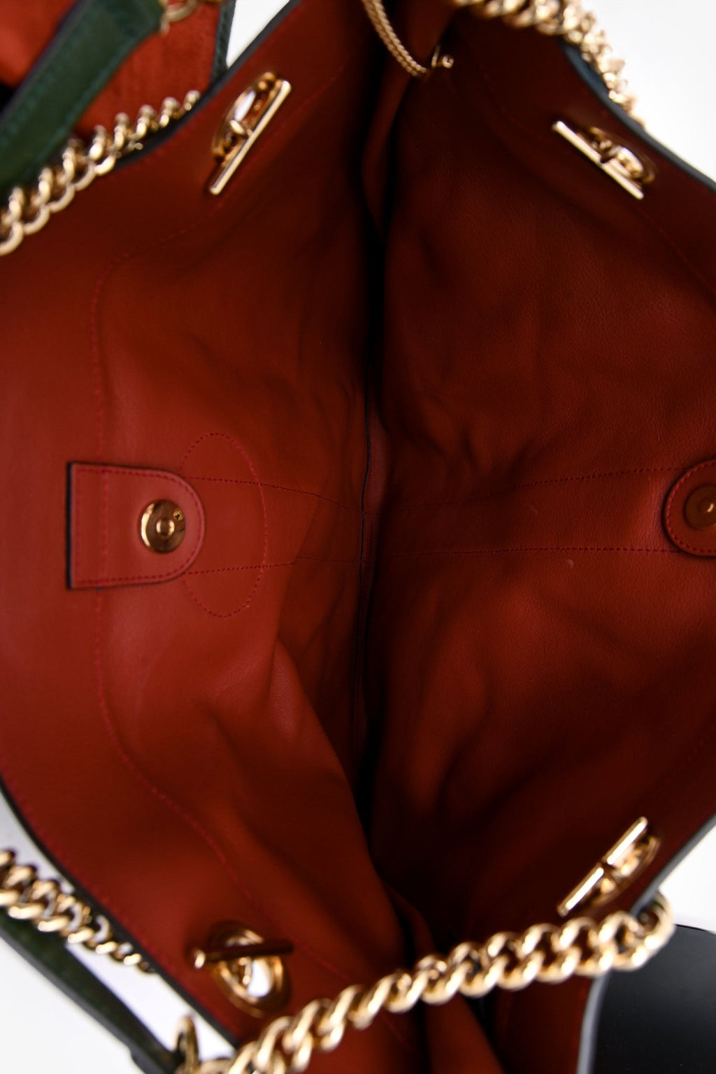 Gucci Red/Green Suede/Leather Rajah Tote Bag