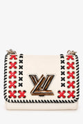 Louis Vuitton 2016 White Epi Leather Stitch Detail Twist Crossbody