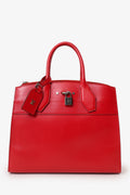 Louis Vuitton Red Leather 'City Steamer' Top Handle With Strap