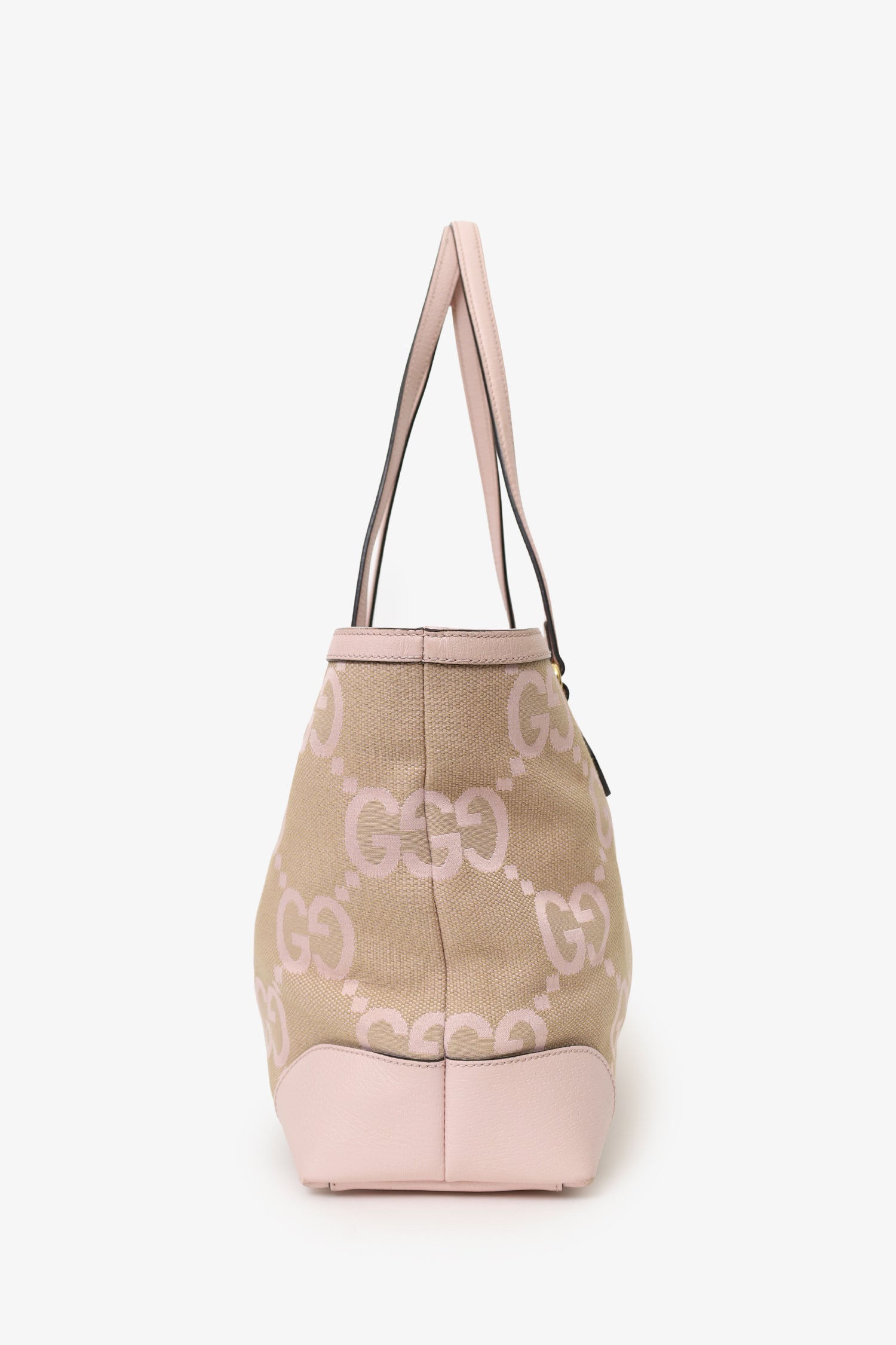 Gucci Beige/Pink Jumbo GG Medium Ophidia Tote