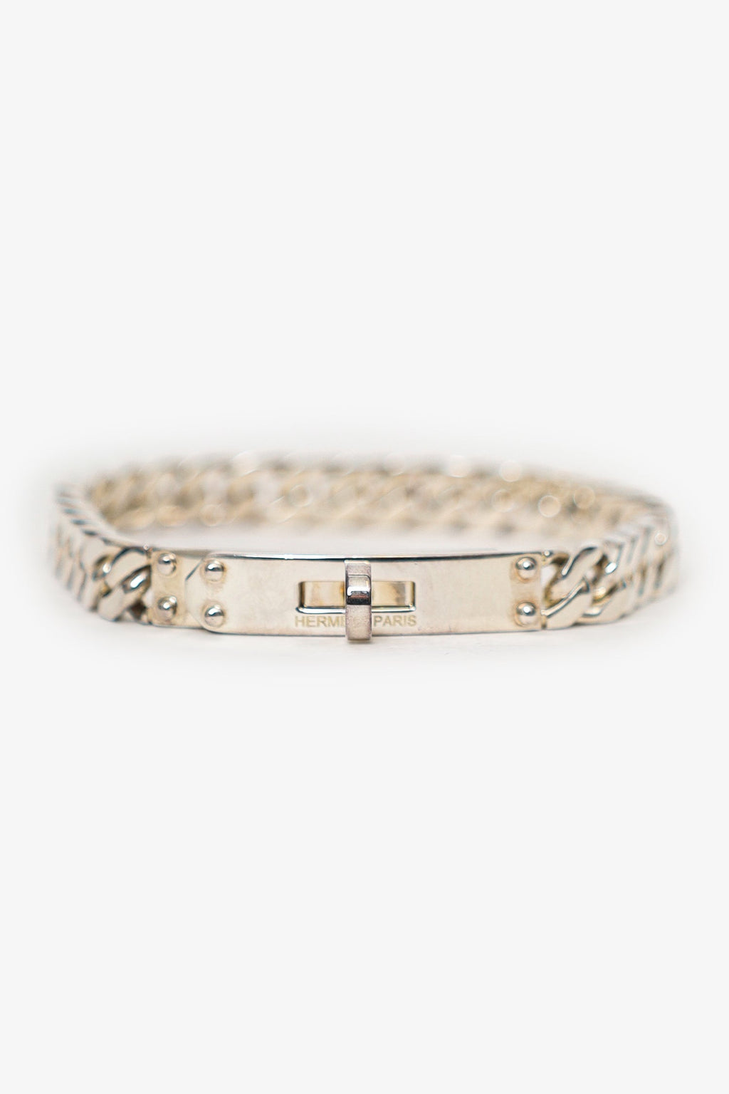 Hermès Sterling Silver Kelly Gourmette Bracelet Size XS