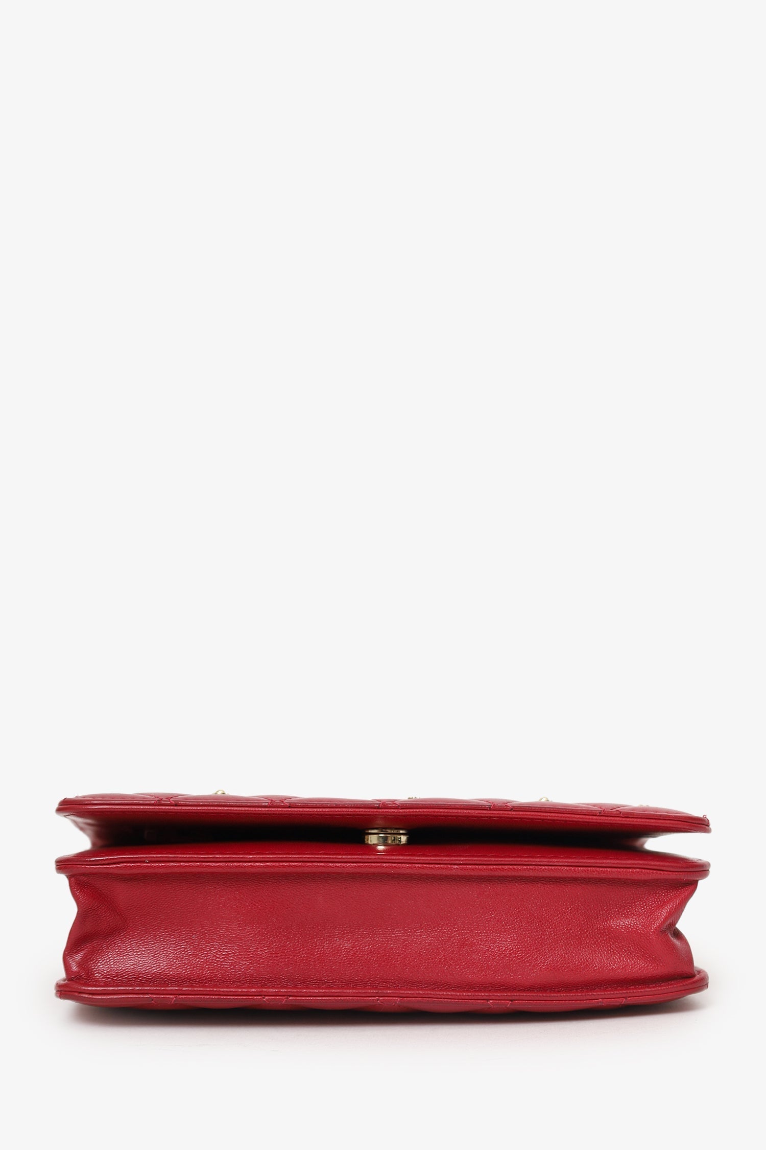 Pre-Loved Chanel™ 2021 Red Quilted Lambskin Leather All About Chanel Wallet on Chain
