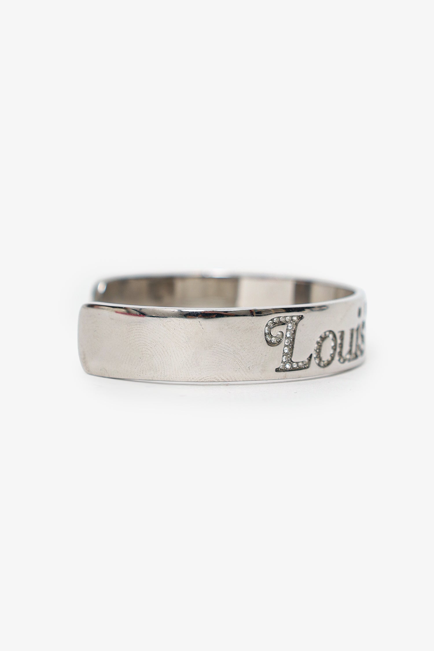 Louis Vuitton x Nigo Silver Tone Squared Strass Bracelet Size M