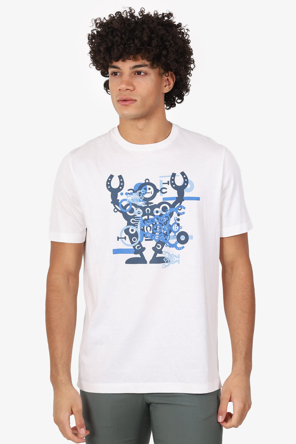 Hermès White Robert Print T-Shirt Size XL Mens