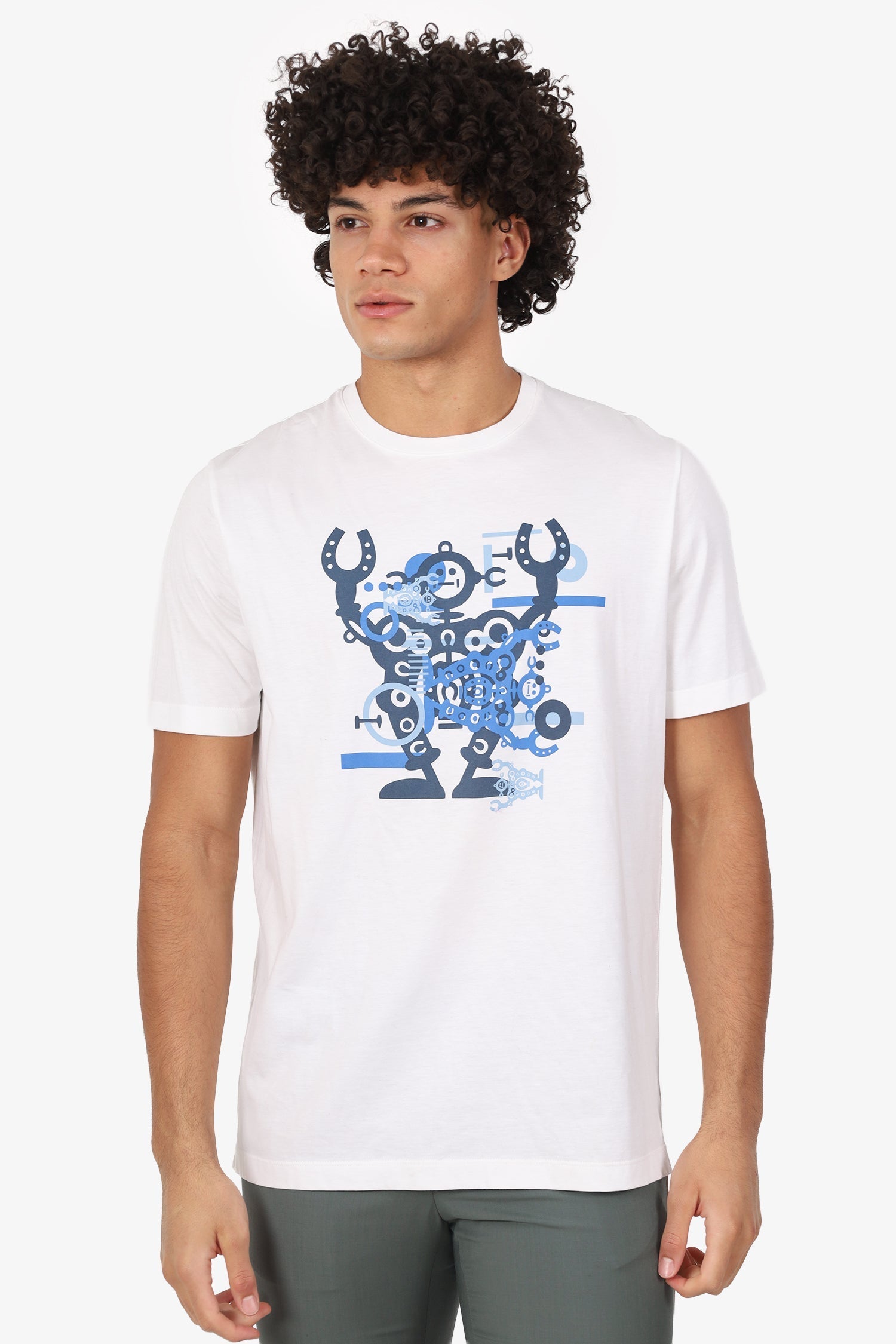 Hermès White Robert Print T-Shirt Size XL Mens