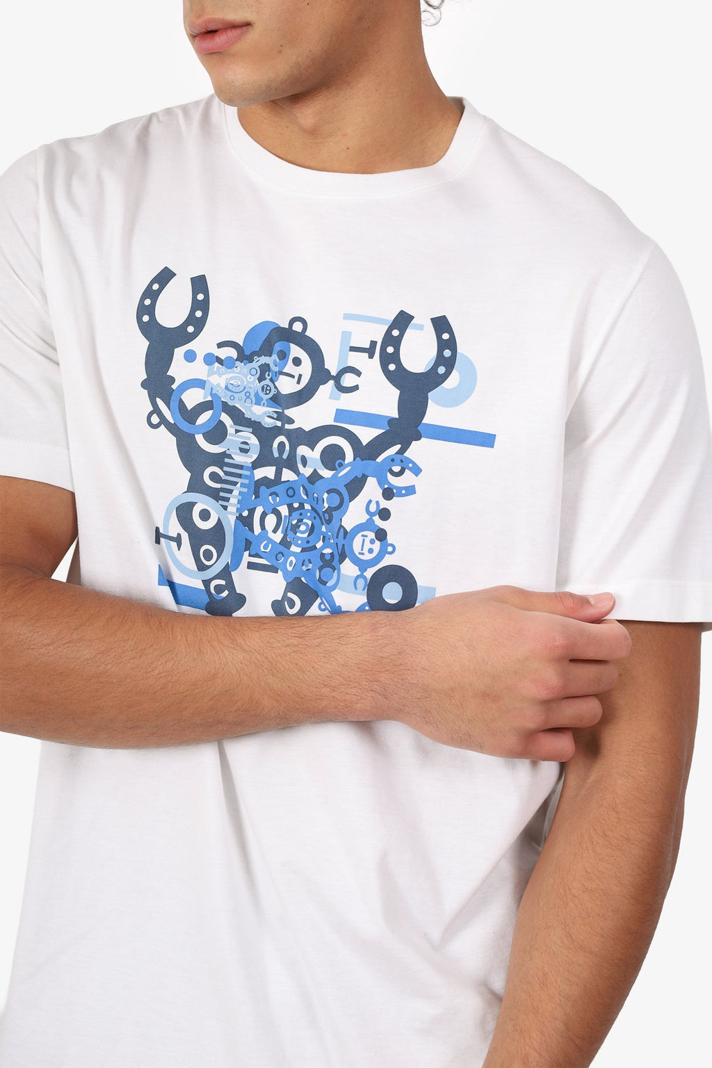 Hermès White Robert Print T-Shirt Size XL Mens