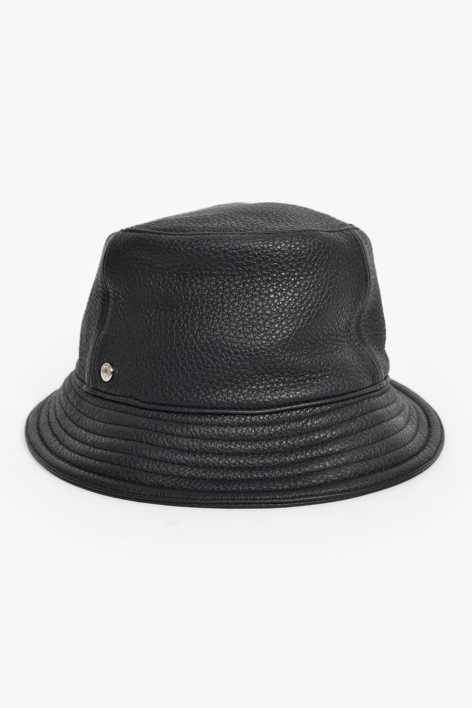Hermès Navy Leather Bucket Hat