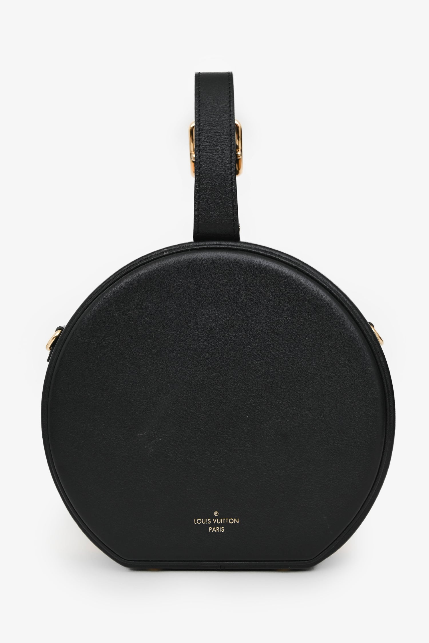 Louis Vuitton 2018 Black/Beige Leather Boite Chapeau Top Handle with Strap