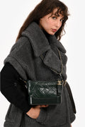 Pre-Loved Chanel™ Green Aged Leather Small Gabrielle Crossbody