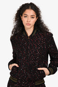 Saint Laurent 2018 Black/Red Sequin Bomber Jacket Size F38 Mens