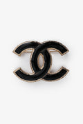 Pre-Loved Chanel™ Black Enamel CC Brooch