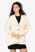 Hermès Cream Cashmere Logo Oversized igan Size 36