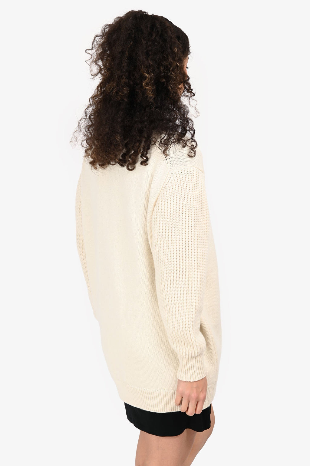 Hermès Cream Cashmere Logo Oversized igan Size 36