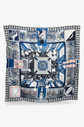 Hermès Navy/Blush Silk 'Objets de Curiosite' Scarf 90