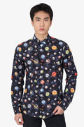 Louis Vuitton Navy Blue Planet Print Button Up Shirt Size M Mens
