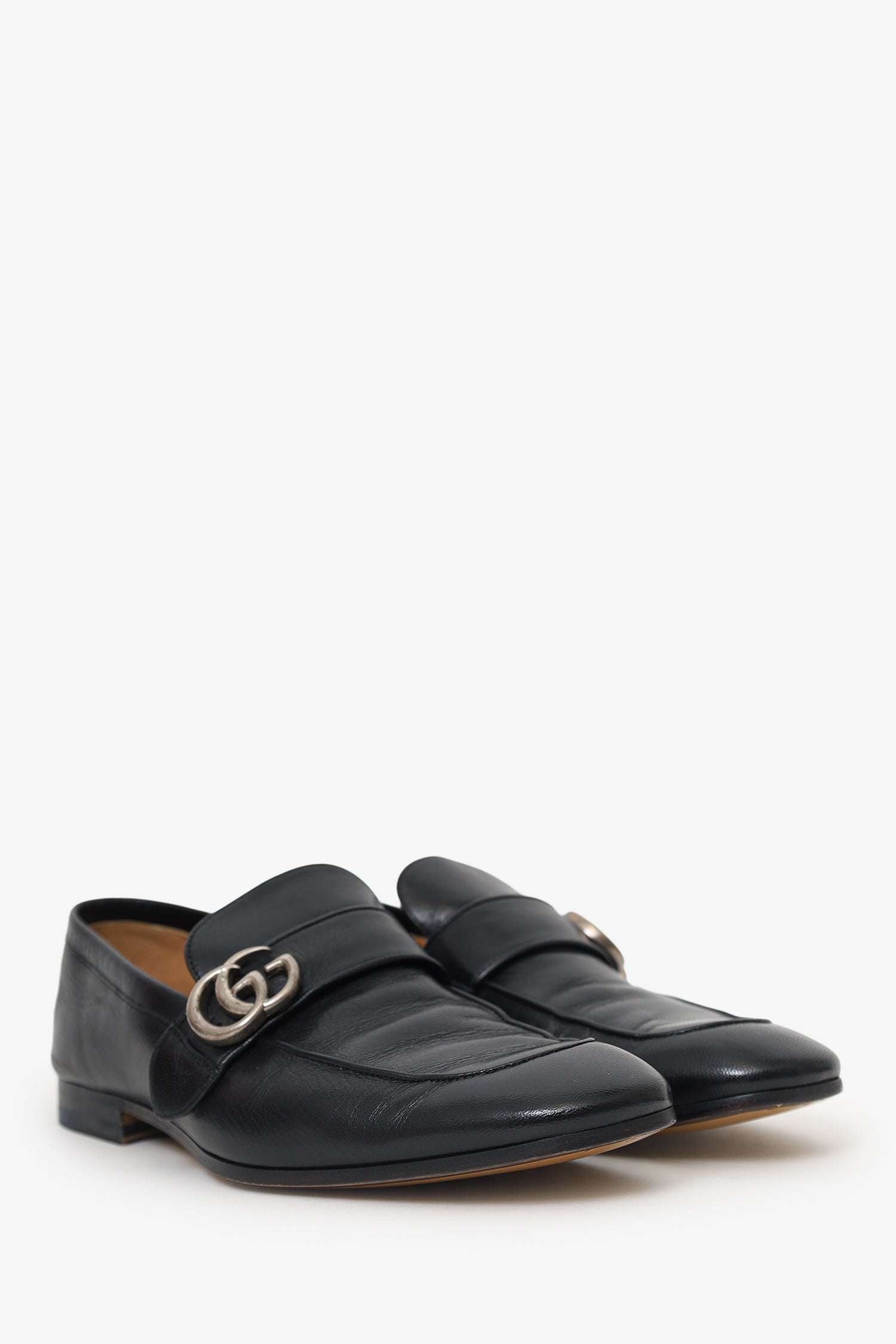 Gucci Black Leather Loafers Size 7.5 Mens