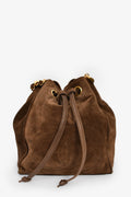 Pre-Loved Chanel™ 1994-96 Brown Suede Timeless Drawstring Bucket Bag