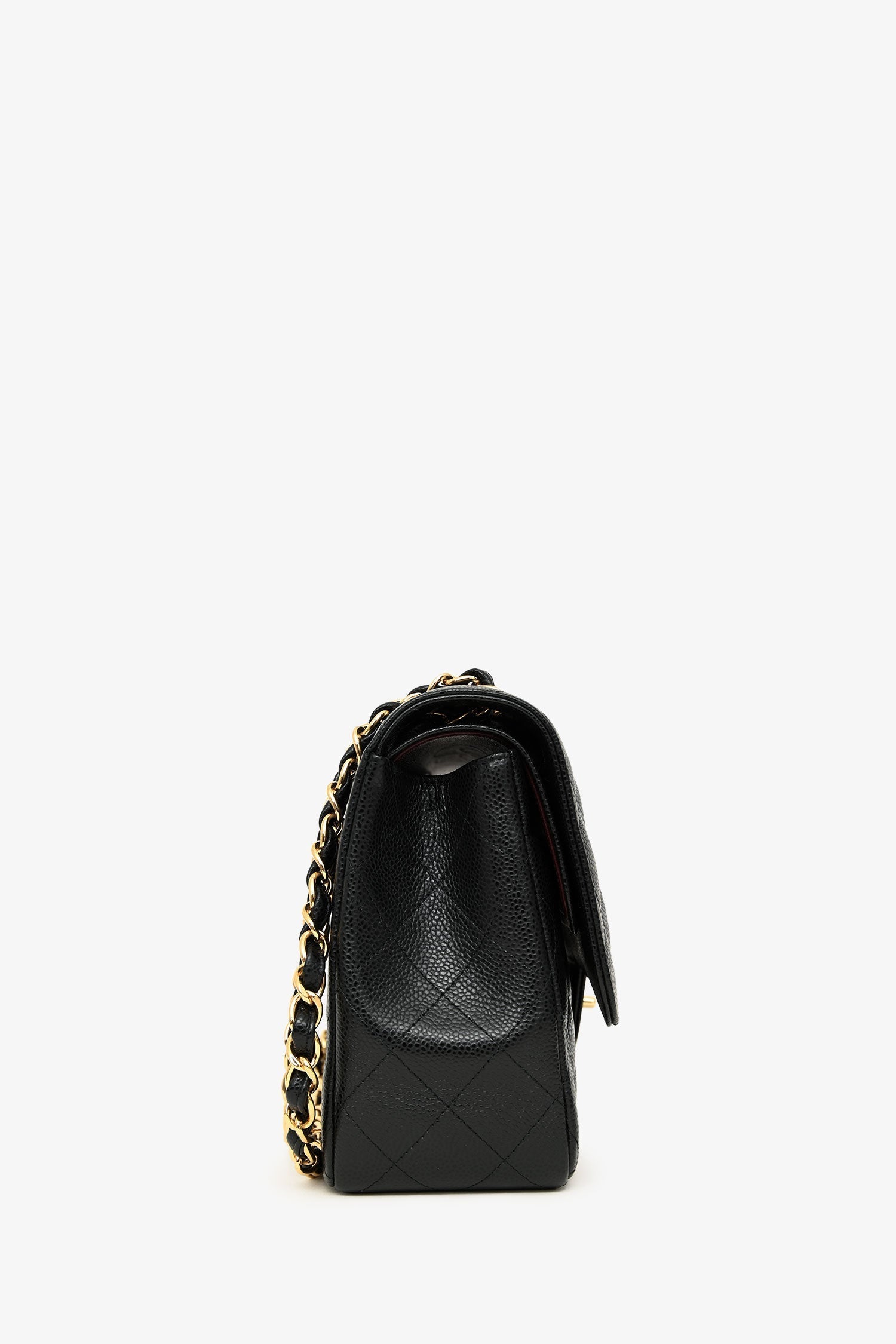 Pre-Loved Chanel™ 2017/18 Black Caviar Leather Jumbo Double Flap Bag