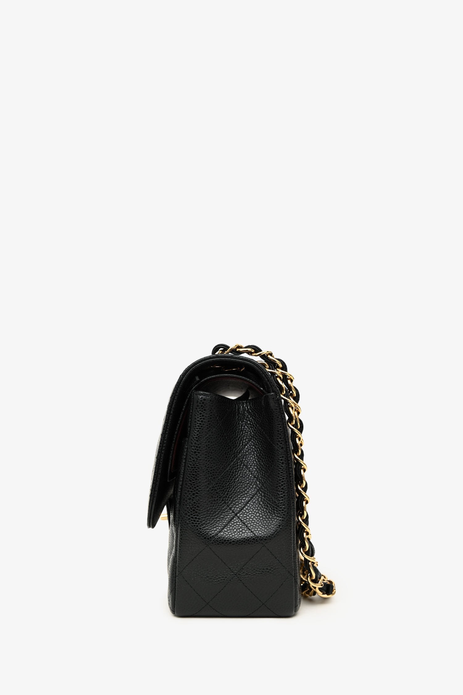 Pre-Loved Chanel™ 2017/18 Black Caviar Leather Jumbo Double Flap Bag