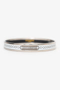 Hermès Silver Tone/White Bangle