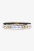 Hermès Silver Tone/White Rope Print Bangle