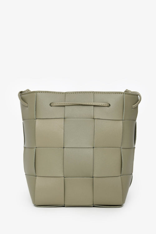 Bottega Veneta Green Intrecciato Small Cassette Bucket Bag