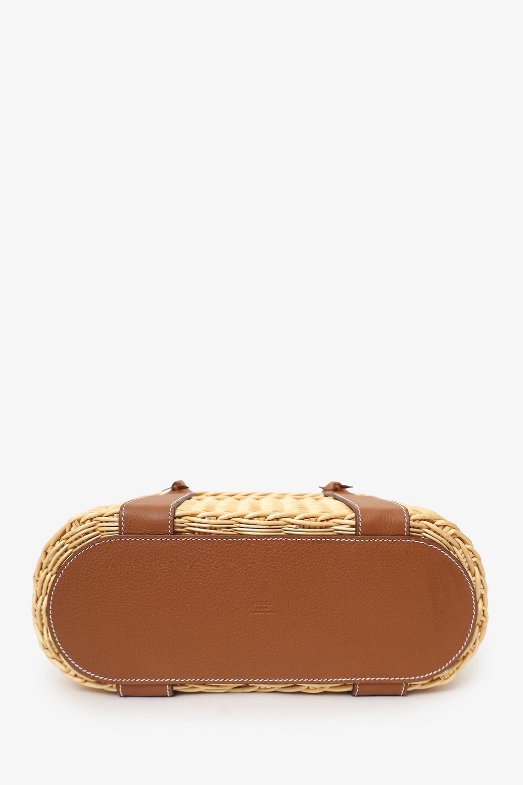 Hermès 2022 Beige/Brown Wicker/Taurillon Leather Park Bottle Basket