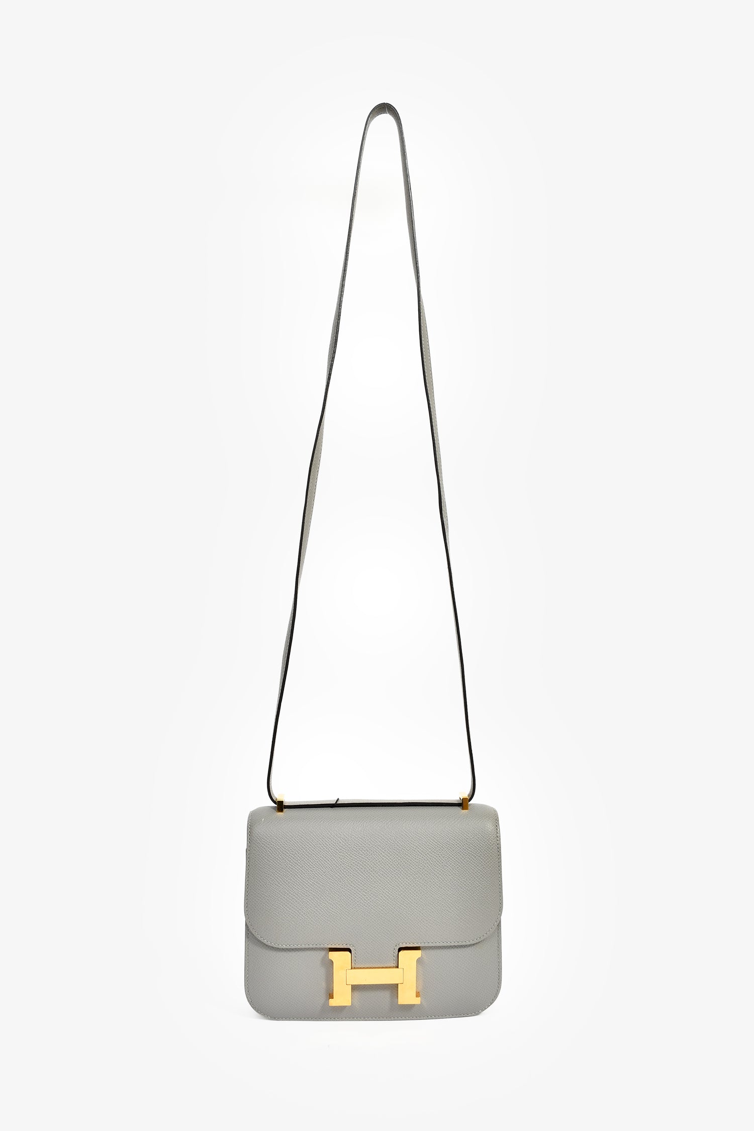 Hermès 2017 Gris Mouette Epsom Leather Mini Constance 18