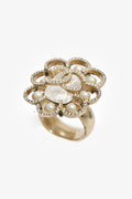 Pre-Loved Chanel™ 2019 Gold Tone CC Logo Ring