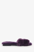 Hermès Violet Shearling 'Oran' Sandals Size 38