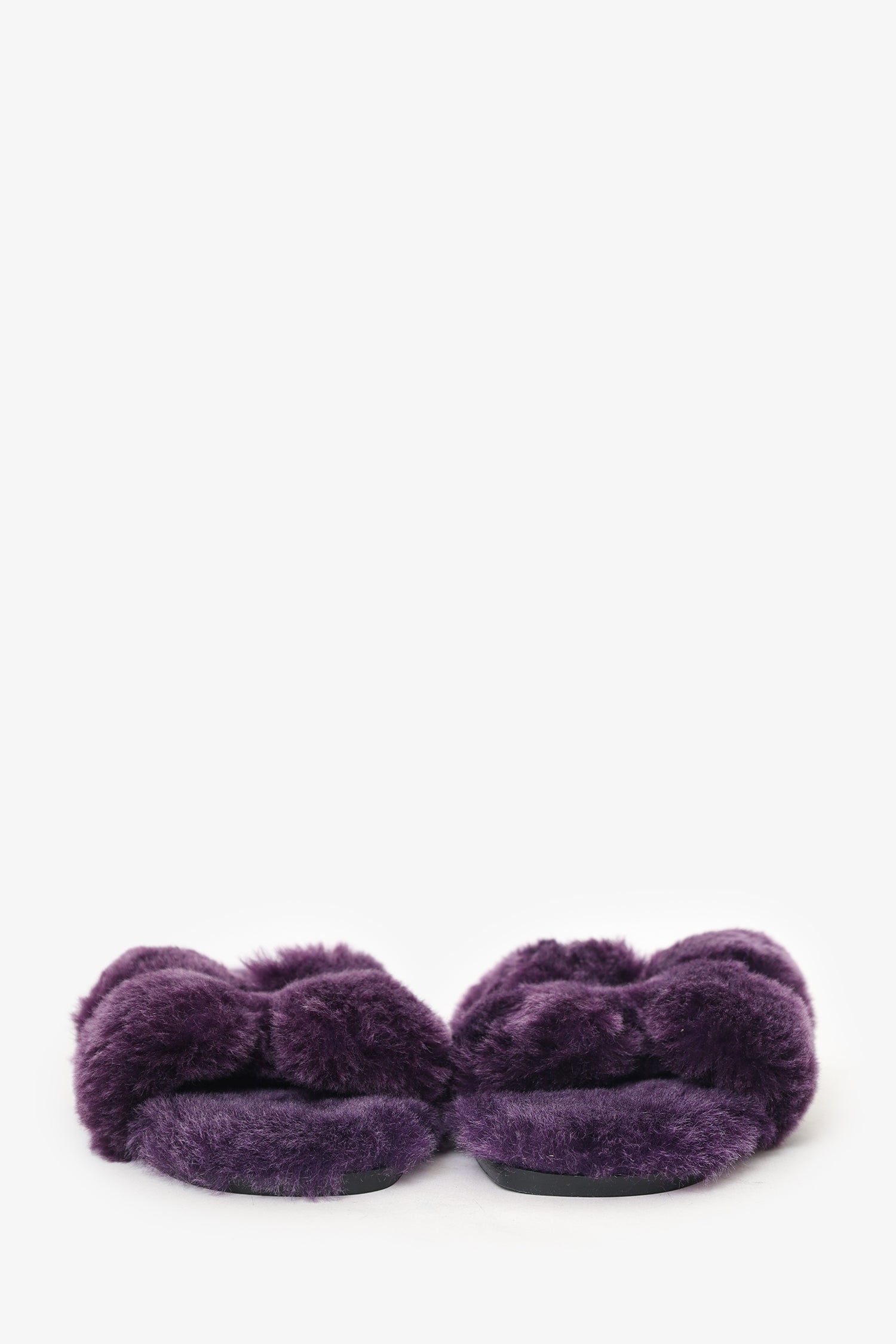 Hermès Violet Shearling 'Oran' Sandals Size 38