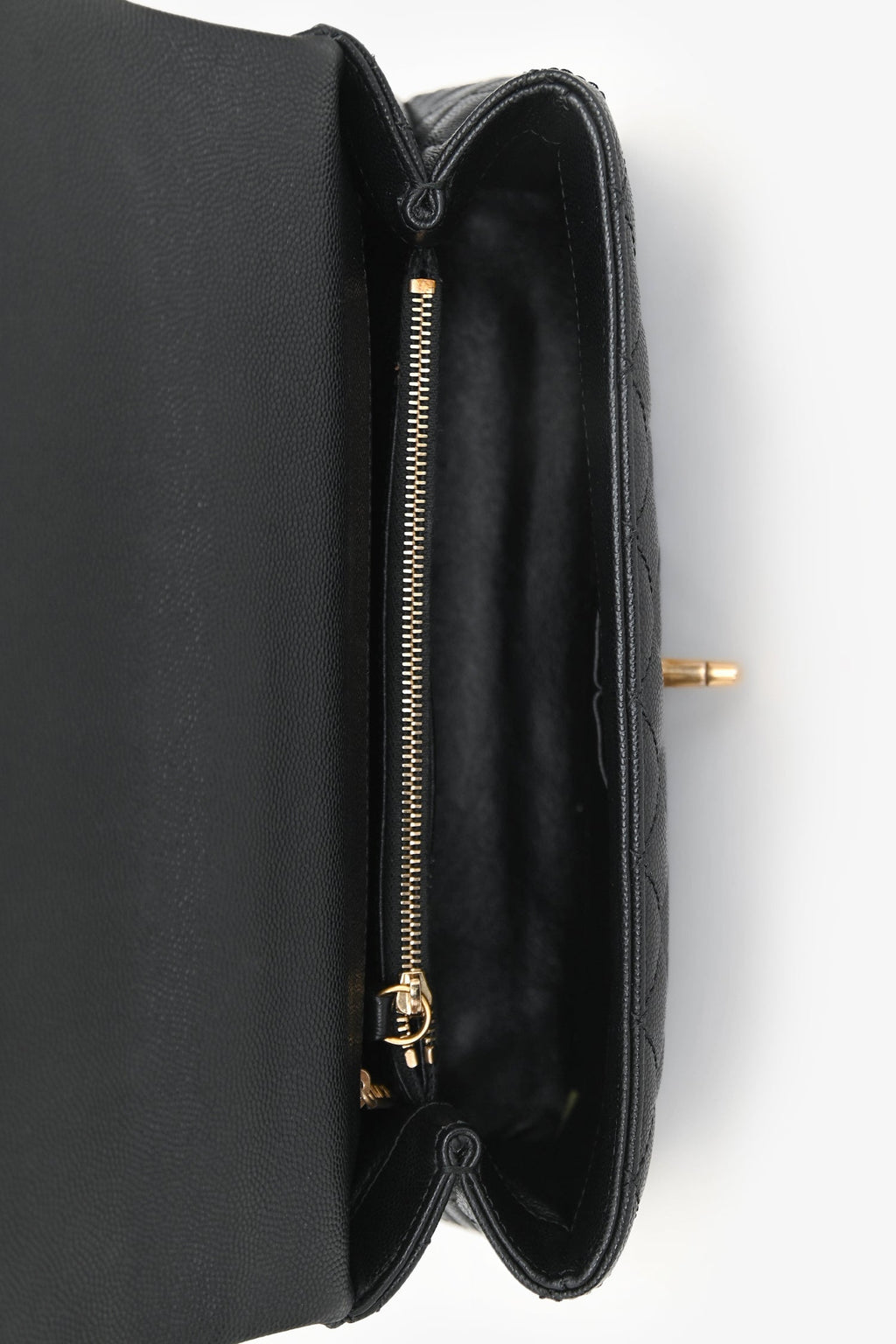 Pre-Loved Chanel™ 2017/18 Black Caviar Lizard Medium Coco Top Handle Bag Gold Hardware